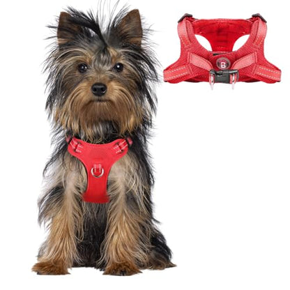 Dog Harness Step in Dog Vest Harness, Reflective Adjustable Puppy No Pull Harness Breathable Soft for Small and Medium Dogs Cats, Red, XXS - color: Red, size: XX-Small