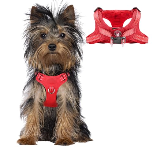 Dog Harness Step in Dog Vest Harness, Reflective Adjustable Puppy No Pull Harness Breathable Soft for Small and Medium Dogs Cats, Red, XXS - color: Red, size: XX-Small