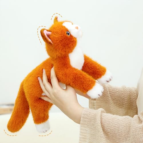 PEACH CAT Cat Stuffed Animal 15" Realistic Kitten Plushies Soft Plush Toys Gifts for Kids Orange - style: 15“ Orange Cat