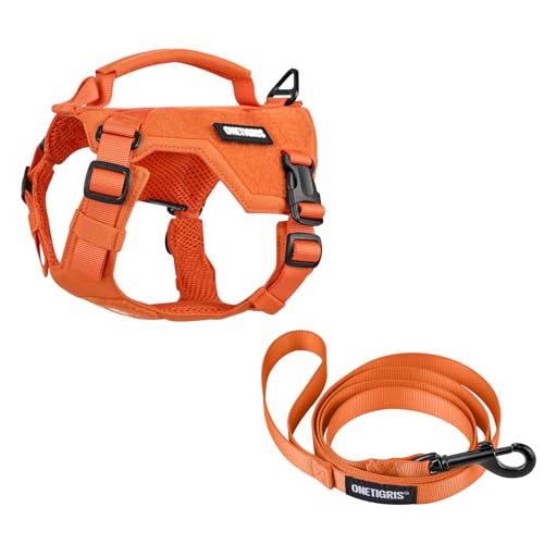 Onetigris Small Harness Dog Harness and Leash Set,MINI Trooper No Pull Dog Vest Fully Adjustable Harness for Puppy Dog and Cats, Dog Vest Harness for XXXS XXS XS Pets (Orange, XS) - color: Orange, size: XS