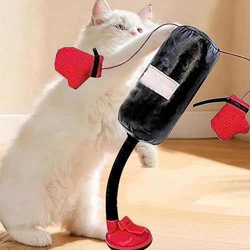 Cat Punching Bag Toy – Interactive Cat Boxing Toy with Springy Bobbing Action, Suction Cup Base, Indoor Kitten Exercise and Fun Activity Cats Boxing (2PC) - color: 2PC