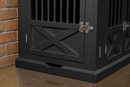 Merry Products Triple Door Medium Dog Crate, Dog Kennel, Dog Cage - color: Black