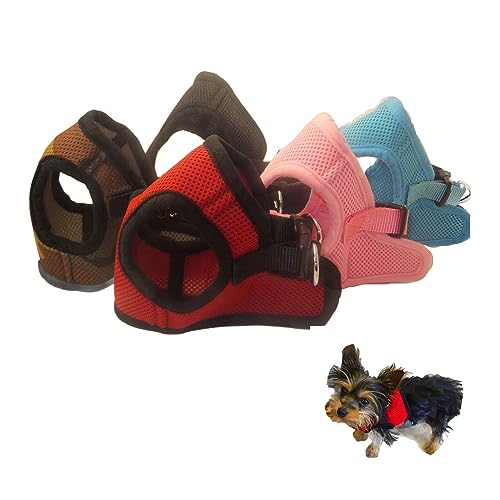 Soft No Pull Step-in Dog Harness Small Dog XXS XS Vest for Teacup, Chihuahua,Yorkie, Pomeranian Dog Vest Harness for Puppy Red Mesh Comfy(2-4 lbs) - color: Red, size: XS 9.5"-11.5" 2-4 lbs