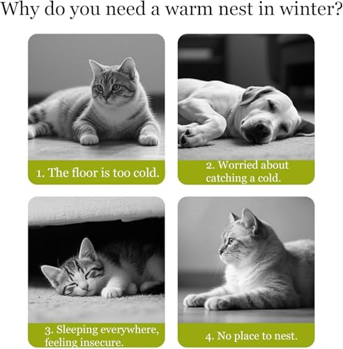 Cozy Monster Cat Bed, 2026 New Upgrated Warm Cat Bed for Winter, Cats Sleeping Bag for Indoor Cats, Calming Plush Anti-Anxiety Cuddler Beds with Washable Removable Cushion (1PC-Green)