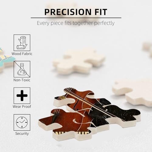 300 Pieces Jigsaw Puzzles for Adults, All Women are Created Equal Only The Coolest Play Cello Art Puzzle, Stress Relief Logical Thinking Brain Teaser Puzzle 15.7x11 Inch - color: Wooden Puzzle1, size: 300 Piece pcs