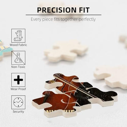 300 Pieces Jigsaw Puzzles for Adults, All Women are Created Equal Only The Coolest Play Cello Art Puzzle, Stress Relief Logical Thinking Brain Teaser Puzzle 15.7x11 Inch - color: Wooden Puzzle1, size: 300 Piece pcs