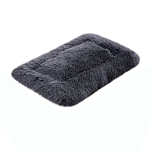 Cat Beds for Indoor Cats, Non-Slip Bottom Washable Warm Soft Pet Beds for Small Dogs,Extra Plush Fluffy Cozy Durable Pet Mat for Carriers Floor Crate Indoor Couch Kennel - color: Dark Gray