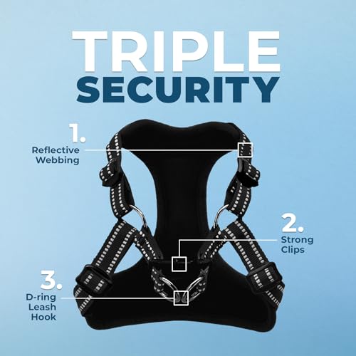 Best Pet Supplies Voyager Adjustable Step-in Flex Breathable Mesh Dog Harness for Small Medium Large Dogs (Black), XS - color: Harness (Black), size: XS