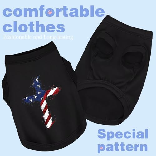 Discover Cozy Cotton Canine Wear: Soft, Lightweight, and Breathable Dog Shirt Vest with Eye-Catching Graphics, Keeping Your Furry Friend Warm and Comfy! Cross Flag S - color: Cross Flag Style, size: Small