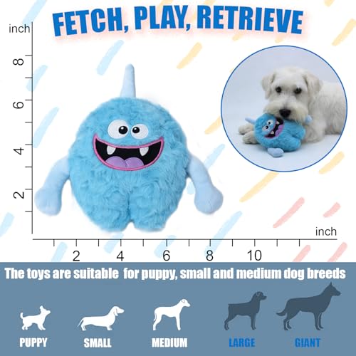 Plush Squeaky Dog Toy, Crinkle Stuffed Dog Toy Keep Them Busy Tug of War Birthday Dog Chew Toy for Small Medium Large Dogs (Light Blue) - color: Light Blue