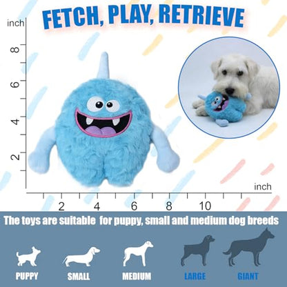 Plush Squeaky Dog Toy, Crinkle Stuffed Dog Toy Keep Them Busy Tug of War Birthday Dog Chew Toy for Small Medium Large Dogs (Light Blue) - color: Light Blue