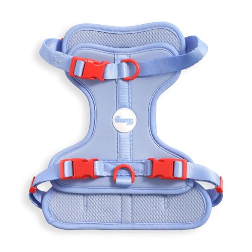 HNS1002E Arlo Medium Adjustable Soft Padded No Pull Pet Harness with 3 Buckles and 3 Leash Clips, Sangria - color: Periwinkle, size: Medium (Chest: 18 - 28")