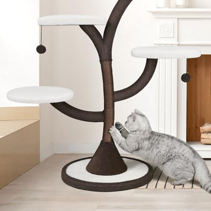 Mavpet Multi-Level Modern Cat Tree, All-in-One Cat Tower with Scratching Post, Flower Cat Tree Houses for Indoor Cats