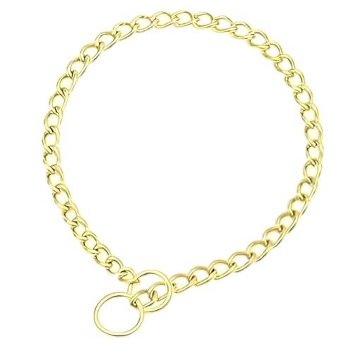Metal Choke Chain Collars for Large Dogs Training Slip Link Choker Collar for Dogs Heavy Duty Martingale Collars for XXS XS Small Medium Large Breed Pets Boys Girls, Gold L - color: Gold, size: L(Neck Max 20inch)D3.5mm