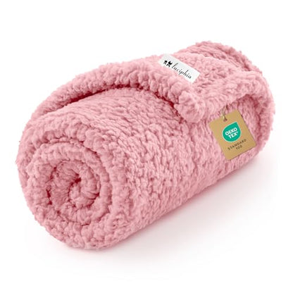 Luciphia Premium Fleece Pet Blanket for Small Medium Dogs Puppy Soft Sherpa Calming Cat Throw Blankets(Pink,30x20 inches) - color: Pink, size: 30x20 inches