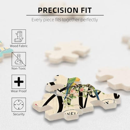 500 Pieces Jigsaw Puzzles for Adults, She Shed Welcome Relax Lovebird Flower Art Puzzle, Stress Relief Logical Thinking Brain Teaser Puzzle 20.4x15 Inch - color: Wooden Puzzle16, size: 500 Piece pcs