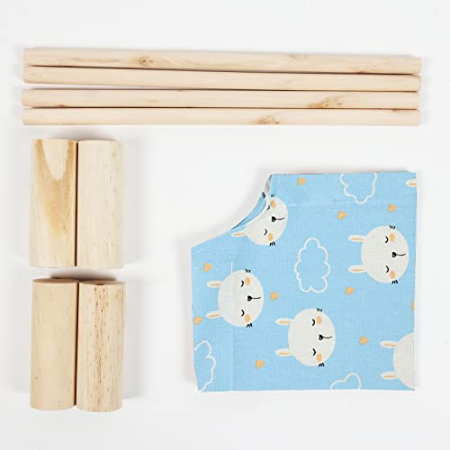 Cat and Dog Hammock Bed for Small Dogs, Brethable Wooden Cat Pet Rabbit Elevated Cooling Outdoor Bed Cots Furniture for Summer Rabbits - color: Rabbit