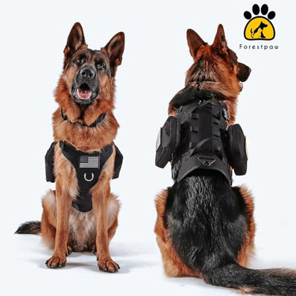 Dog Harness Medium Sized,Tactical Dog Harness with Handle,No Pull Military Style Service Dog Vest with Pockets Adjustable for Medium Dogs,Black,Chest 17-25" - color: Black, size: S:Chest 17-25",Fit 20-35lbs