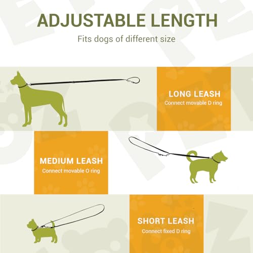 Hands Free Dog Leash, Heavy Duty Waist Leash for Dog Walking Running, Adjustable Multi-Function 9.8FT Long Dog Lead No Pull for Dogs, Professional Tangle Free Dog Training Lead - color: Adjustable-Black