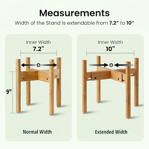 Dog Bowl Stand - Mid-Large Dogs Suitable - Elevate, Raise Bowl to 12-inch High - Adjustable, Fits Any Pet Food/Water Feeders, and Fountains - Durable Bamboo - color: Bamboo, size: For Large Dogs - 11 inch Height