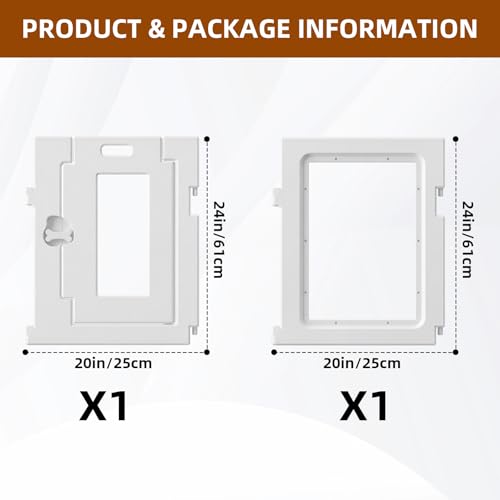 Clear Acrylic Dog Playpen 2 PCS, 2 Panels, Includes 1 Gate & 1 Panel, White - color: White, style: 2 Panels - 24 In