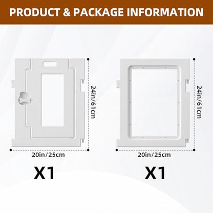 Clear Acrylic Dog Playpen 2 PCS, 2 Panels, Includes 1 Gate & 1 Panel, White - color: White, style: 2 Panels - 24 In