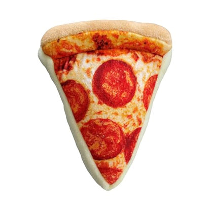 Huxley & Kent Funny Dog Toy w/Squeaker – Power Plush Squeaky Dog Toys for Small, Medium & Large Dogs – Soft Stuffed Animal for Indoor Play & Fetch - Pup-eroni Pizza, Small - size: Small, style: Puperoni Pizza