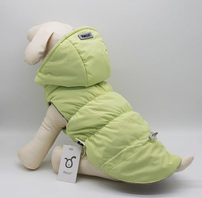 Warm Dog Coat Jacket with Detachable Hood Harness Hole Winter Coat Pet Clothes Dog Cold Weather Coats Cozy Snow Jacket Vest for Small Medium Large Dogs - Blake (Mint, Medium) - color: Mint, size: Medium