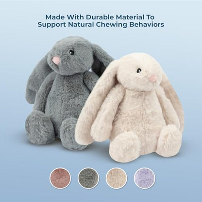 Best Pet Supplies Interactive Squeaky Dog Chew Toy, Ideal Dog Toys for Chewers, Small, Medium & Large Dogs, and Fetch Lovers - Bunny (Beige), Small - color: Bunny (Beige), size: Small