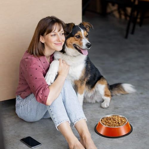 Roshtia 6 Pcs 18 oz Stainless Steel Dog Bowl, Dog Food Water Bowl with Anti Skid Silicone Base Stackable Dishwasher Safe Pet Puppy Dishes for Medium Large Dogs Cat Multipet Families - size: 18 oz