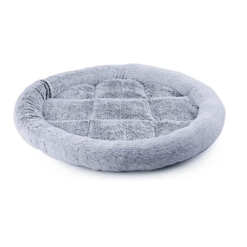SHENGOCASE 20” Round Donut Cat Tree Tower Replacement Cushion Bed with Hook Tapes, Faux Fur Platform Perch Condo Accessory - color: Light Grey, size: 20"
