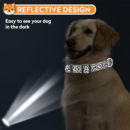 Reflective Dog Collar, Adjustable Soft Neoprene Padded Nylon Pet Collars with Buckle for Puppy and Small Dogs, Cats, Black White Cow,S - color: Black White Cow, size: Small