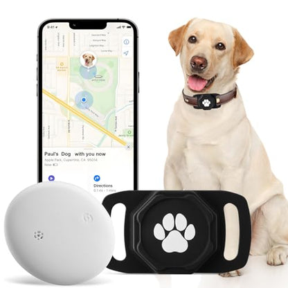 Smart Pet Tracker for Collar - Dog Trackers Pet Location Tracker with Holder, No Monthly Fee, Anti-Lost Tracking Device for Pets, Luggage, Bag Straps, Compatible with Google Android Only(Not for iOS) - color: Black