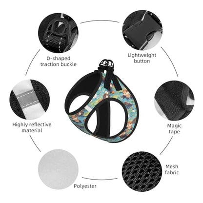 Otter Pet Harness Escape Proof Dog Harness Adjustable Mesh Padded Reflective Dog Vest Harness and Leash Set Medium - color: Style 5, size: Medium