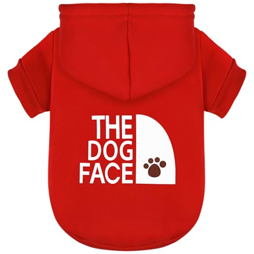 Paiaite Red Chihuahua Dog Hoodie: Keep Your Pup Warm and Stylish with a 'The Dog Face' Printed Sweatshirt Pet Clothes, and Sweater Coat All in One Perfect for Winter and Cool Summer Nights! Red XS - color: Red, size: XS-(1.7~3lb) | Chest(~13.7")