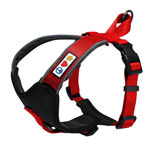 Pawtitas Reflective Padded Dog Harness for X-Small Dogs – Adjustable Puppy Step-in Vest | Fits Chest 14–18 in | No Pull Training Harness | XS | Red - color: Red, size: X-Small (Pack of 1)