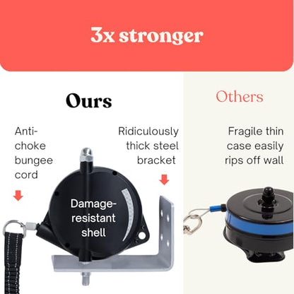 Heavy Duty Wall Mount Retractable Dog Tie out Cable for Small to Large Dogs-No Tangle Tie out Rope for Secure Yards/Garden-Heavy Duty Retractable Dog Leash-Ultimate Line for Outside Extends to 16.5 Ft - style: Wall Mount