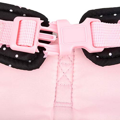 Zunea No Pull Small Dog Girl Harness Dress Escape Proof Cat Kitten Vest Harness Leash Set Step-in Soft Cotton Padded Polka Dot Jacket Chihuahua Puppy Clothes with Cute Bow for Walking Black XS - color: black bows, size: XS (Chest:12.2-13.7", Neck:8.2-9.4"