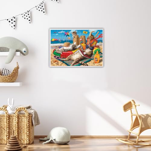 Anatolian Puzzle - Cats on The Beach, 260 Pieces Jigsaw Puzzle, #3322, Brown/a - color: Cats on the Beach