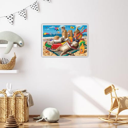 Anatolian Puzzle - Cats on The Beach, 260 Pieces Jigsaw Puzzle, #3322, Brown/a - color: Cats on the Beach