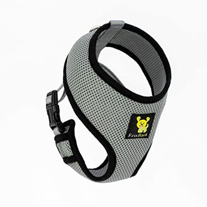EcoBark Dog Harness - Eco-Friendly Max Comfort Harnesses - Luxurious Soft Mesh Halter - Over the Head Harness Vest- No Pull and No Choke for Puppy, Toy Breeds & Small Dogs (Small, Gray) - color: Gray