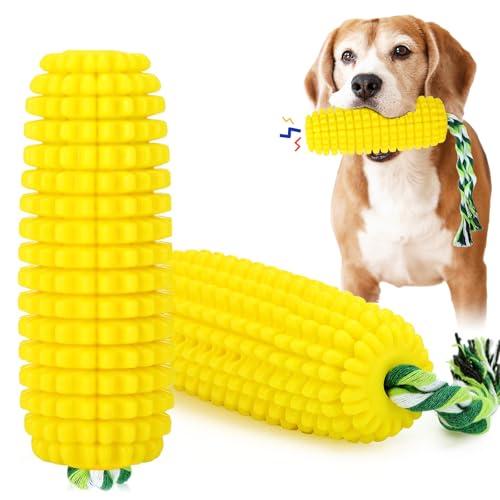 Dog Chew Corn Toy,for Aggressive Chewers Small Medium Large Breed,Interactive Squeaky Dog Tooth Cleaning Tool Water Float Toy,Suitable for Small,Medium and Large Dogs