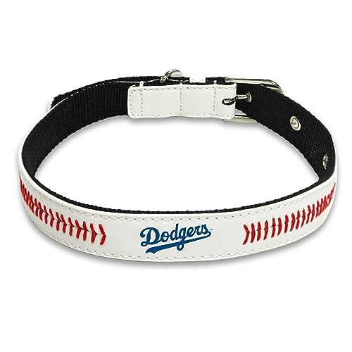 MLB Dog Collar Los Angeles Dodgers New Signature PRO PVC-Leather Premium Pet Collars Extra Tough & Durable! Super Stylish! Size: Small Adjustable 12-15" Length x 0.75" Width - color: Los Angeles Dodgers, size: Small