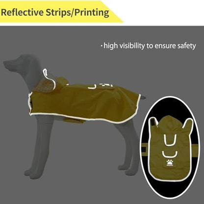 Dog Raincoat Reversible,Waterproof Dog Rain Coat Hooded Slicker Poncho with Reflective Strip, Plaid Double Layer Rain Jacket for Small Medium Large Dogs (Yellow, X-Small(4-9lb)) - color: Yellow, size: X-Small(4-9lb)