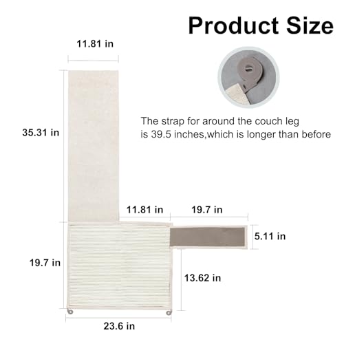 Cat Scratch Sofa Protector,23.6" L*19.7" W Cat Scratch Furniture Protector Pad, Couch Arm Sheild with Natural Sisal for Protecting Couch Sofa Chair Furniture(Beige/Right Handed) - color: Beige