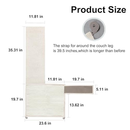 Cat Scratch Sofa Protector,23.6" L*19.7" W Cat Scratch Furniture Protector Pad, Couch Arm Sheild with Natural Sisal for Protecting Couch Sofa Chair Furniture(Beige/Right Handed) - color: Beige