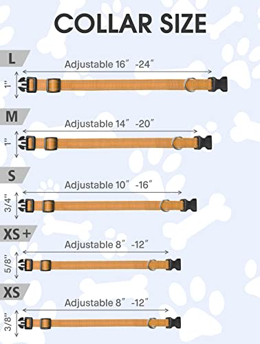 Reflective Dog Collar, Sturdy Nylon Collars for Puppy and Extra Small Girl and Boy Dogs, Adjustable Dog Collar with Quick Release Buckle,Khaki,5/8" Width - color: KHAKI, size: X-Small Plus (Pack of 1)