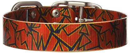 Dublin Dog Koa Collection Shattered 12.5 by 17-Inch Dog Collar, Medium, Magma Orange