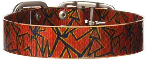 Dublin Dog Koa Collection Shattered 12.5 by 17-Inch Dog Collar, Medium, Magma Orange