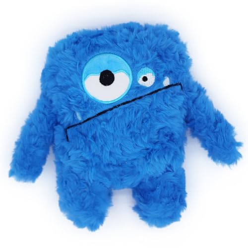 Plush Squeaky Dog Toy, Crinkle Stuffed Dog Toy Keep Them Busy Tug of War Birthday Dog Chew Toy for Small Medium Large Dogs (Blue) - color: Blue